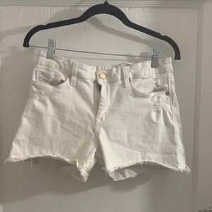 Blank NYC White Jean Shorts Distressed Cut-Offs